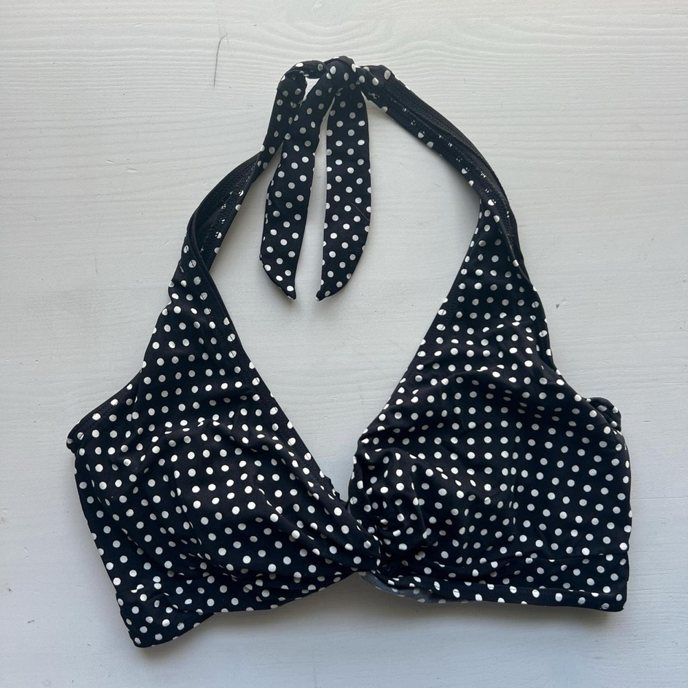 Coco Reef Black and white polka dot halter top bikini